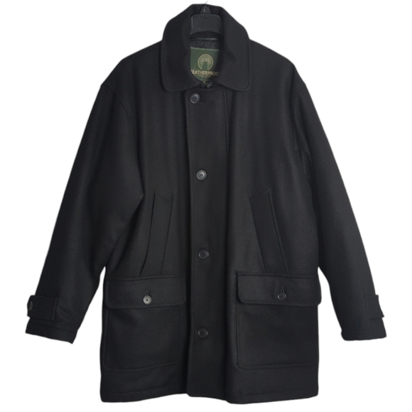 Weatherproof Classic Wool Blend Pea Coat Quilted Liner Black Men's M - Picture 15 of 15